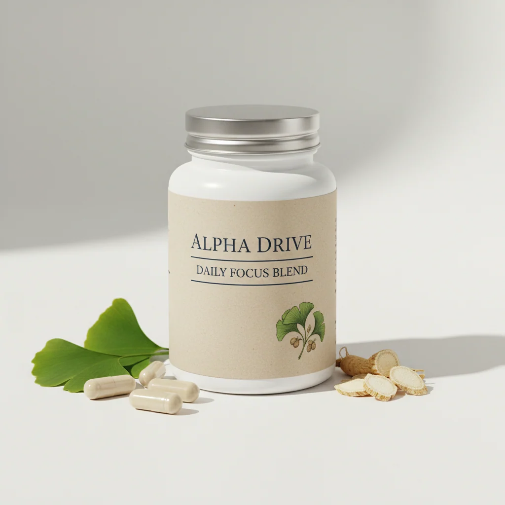 Alpha Drive supplement bottle - 60 capsules, men's pelvic wellness